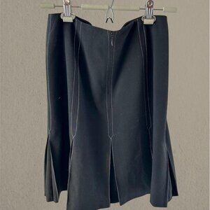 black skirt with white stitching